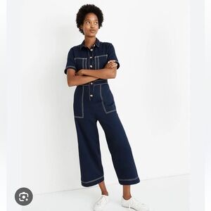 Madewell contrast stitch retro jump suit